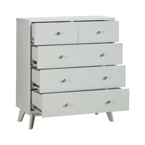 Muebles para el Hogar de la Colección EVEREST, Diseño Minimalista y Moderno, Cómoda Alta con 5 Cajones, Mueble de Madera Maciza de Alta Calidad para Sala de Estar - Product Image 1