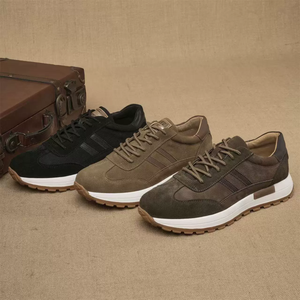 Chaussures de course rétro pour hommes, baskets décontractées à lacets, respirantes, antidérapantes, chaussures de marche en plein air, tige en Faux daim, printemps, été, hiver - Product Image 1