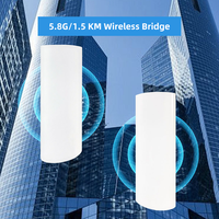 Pont sans fil 5.8G extérieur haute puissance 1,5 km pour surveillance d'ascenseurs, transmission longue distance, vente en gros