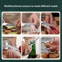Ciseaux professionnels multifonctionnels en acier inoxydable robuste, outil de cuisine indispensable, lames ultra-affûtées, design écologique