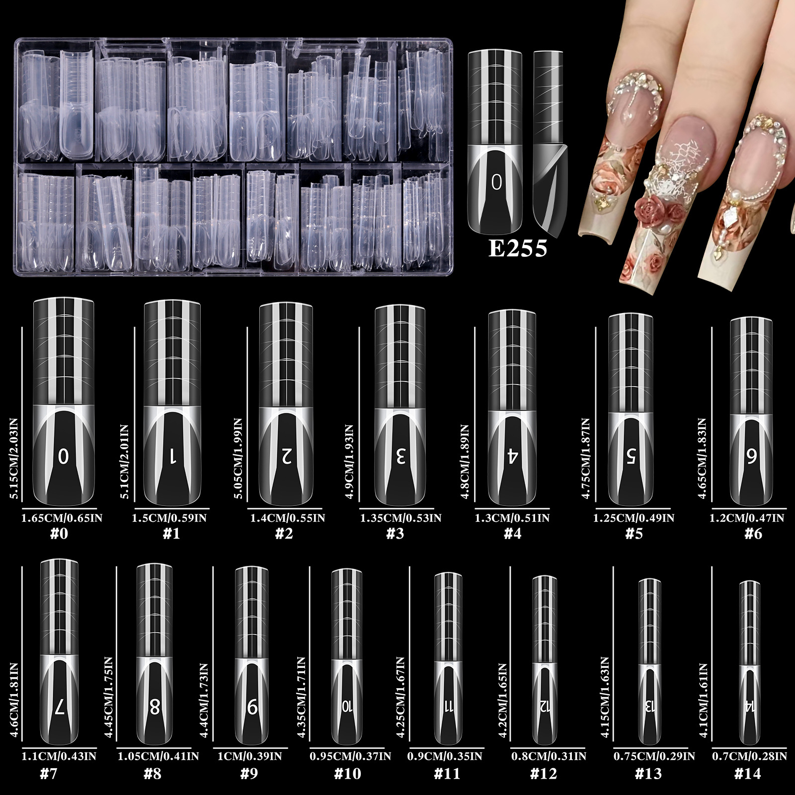 Forme d'ongle carrée française (sans autocollant)