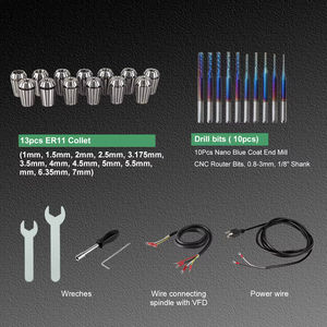 มอเตอร์แกนหมุน CNC ระบายความร้อนด้วยอากาศ กำลังไฟ 1.5KW ความเร็ว 24000 รอบต่อนาที รุ่น ER11 110V/220V พร้อมชุดอินเวอร์เตอร์ VFD และอุปกรณ์แกนหมุน ลดราคาพิเศษ - Product Image 6