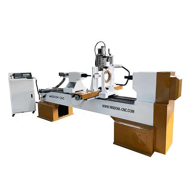 Wisdom CNC 4 Axis Wood Lathe Machine with Polishing