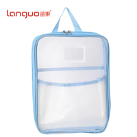 Pochette de rangement pour documents en tissu maillé multicolores à grande capacité avec logo personnalisé, impression numérique, pour le bureau et l'école