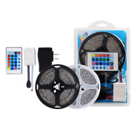 Bande lumineuse LED RGB 12V 2835, 54 LED/m, découpable, IP65, PVC, télécommande, lumière ambiante, emballage blister, kit complet