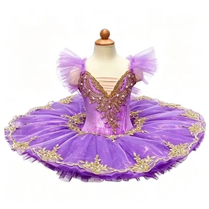 Robe de <span class=keywords><strong>danse</strong></span> de ballet professionnelle à manches bouffantes, col en V, perles, tutu de <span class=keywords><strong>ballerine</strong></span>, jupes de <span class=keywords><strong>danse</strong></span>, costume de scène pour filles - Product Image 3