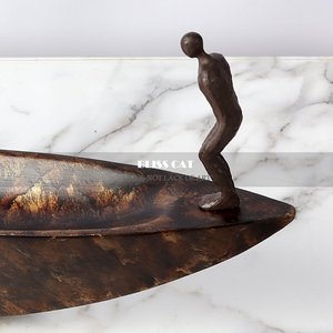 Statue Métallique Abstraite Asymétrique Evelyn, Sculpture Moderne en Forme de Bateau pour Décoration d'Intérieur, Salon, Cheminée - Product Image 4