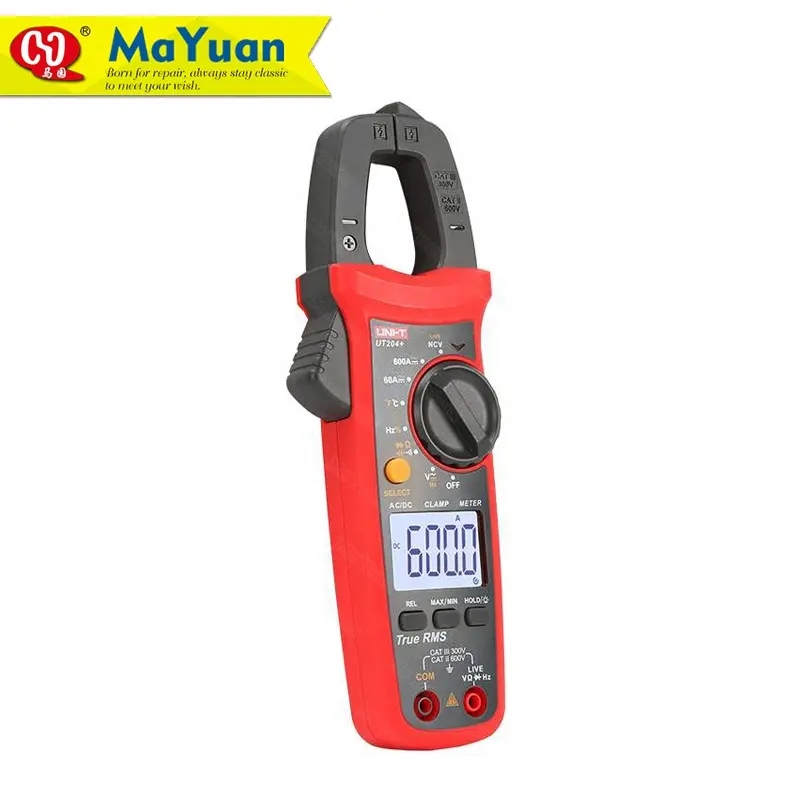 UNI-T UT204+ AC DC True RMS Clamp Meter with Temperature Test NCV Function 600A 600V