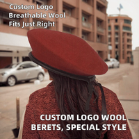 Bérets en pure laine respirants personnalisés avec logo OEM, imprimés en sérigraphie, style décontracté, pour forces spéciales, ajustables