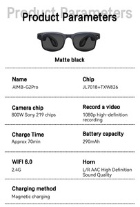 Gafas Inteligentes AIMB-G2 Pro con Traducción por IA, Respuesta de Llamadas, Cámara HD y Funciones Deportivas - Product Image 6