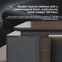 LBZ-150X Bureau et chaise de direction en L de luxe léger avec armoire latérale, style minimaliste moderne haut de gamme pour bureau