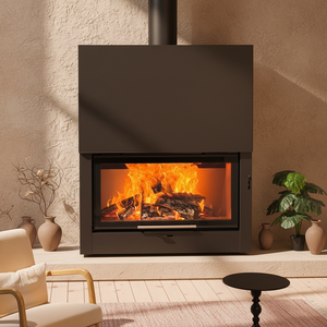 Insert de cheminée moderne à bois, grande <span class=keywords><strong>foyer</strong></span> en acier, chauffage au feu véritable, pour maison et villa - Product Image 2
