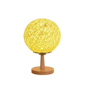 Lampe de chevet LED alimentée par USB, boule en rotin, cadeau d'<span class=keywords><strong>anniversaire</strong></span> créatif, décoration de chambre à coucher, de bibliothèque - Product Image 1