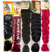 Cheveux tressés pré-étirés ultra autorisés Ombre eau chaude pas cher Jumbo cheveux de tressage synthétiques 82 pouces tresse africaine de noyau
