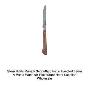 Couteau à steak dentelé Marietti, 12 pièces, manche en bois, lame pointue - Product Image 2