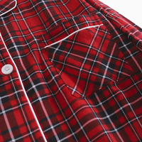 Ensemble de pyjamas de Noël en polyester pour la famille, col en V, manches longues, taille élastique, finition lavée, multi-saisons, pour la décoration de Noël, cadeau
