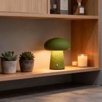 Lámpara de Noche LED Recargable con Forma de Hongo, 3 Colores, Regulación Continua, Lámpara de Mesa para Dormitorio, Estudio, Decoración del Hogar