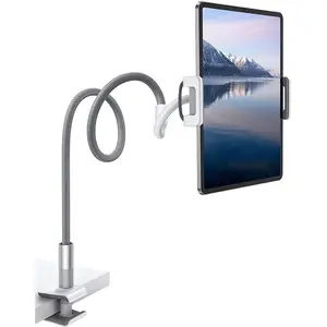 Gooseneck Phone Holder for Bed & Desk 360 Adjustable Tablet PC Clamp Clip Overhead Mount Stand