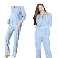 Pyjamas Damen New Drawback Reverse Collar Cover Doppelseitig gekämmte Baumwolle Home Fur nishing Damen Homewear Nachtwäsche Pyjamas