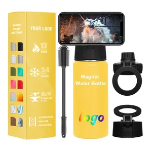 doble wall 2024 magnetic phone water bottle tripod to customize stainless steel insulated water bottle with straw Adults TOUR