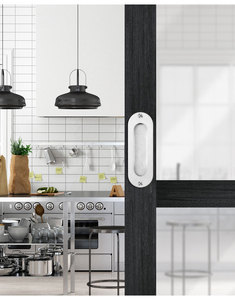 Gagang Pintu Geser Tersembunyi Modern dari Baja Anti Karat dengan Finishing Brushed, Model Oval, untuk Dapur, Kamar Tidur, Villa, dan Laci - Product Image 5