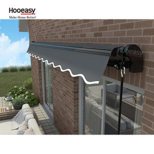 Hooeasy Outdoor Aluminum Manual Adjustable Folding Arm Retractable <strong>Awning</strong> Roof Canvas <strong>Wall</strong> <strong>Mounted</strong> <strong>Awnings</strong> Canopies - Product Image 4