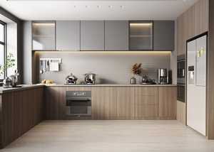 Meubles de cuisine en forme de U, armoires ouvertes multifonctionnelles simples et modernes, armoires personnalisées Aimsp - Product Image 5