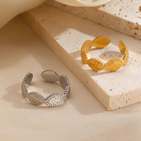 Bague ovale ouverte pour femme en acier inoxydable plaqué or 18 carats, design géométrique chic et élégant, style européen, magnifique