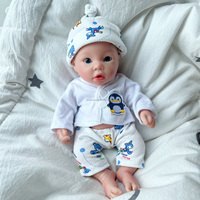 Mini 10 pouces corps complet Reborn bébé poupée réaliste solide Silicone dormir bébés bricolage jouet peluche cadeau pour garçons