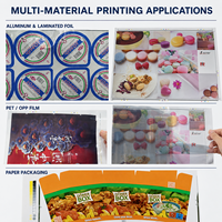 Machine d'impression flexographique à enregistrement automatique 6 couleurs 420 mm avec séchage UV pour papier autocollant, film OPP et feuille d'aluminium