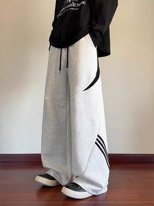 Salopette rétro américaine à jambes larges et coupe droite, en polyester-coton anti-boulochage de poids moyen, avec cordon de serrage, pour homme - Product Image 4