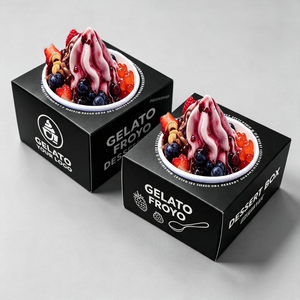 Boîtes en papier personnalisées pour coupes de gelato, coupes de <span class=keywords><strong>yaourt</strong></span> glacé, bols à dessert, emballages pour desserts, boîtes de traiteur pour desserts sucrés - Product Image 4