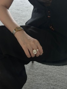 Bague en argent sterling S925 plaqué or 18 carats avec perle baroque blanche <span class=keywords><strong>Aurora</strong></span> de qualité supérieure AAAA, ajustable, bijoux fins naturels pour femmes - Product Image 4