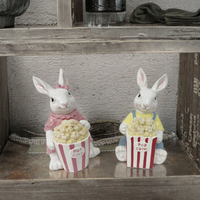 Statue de lapin en résine pour le printemps et Pâques, parfaite pour la décoration de jardin