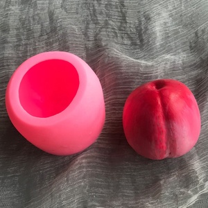 Forma de Silicone em Forma de Pêssego 3D para Bolos, Grau Alimentício, 7.4x6.5cm para Assar Mousse, DIY Chocolate, Fondant, Artesanato em Açúcar, Sobremesa Francesa - Product Image 3