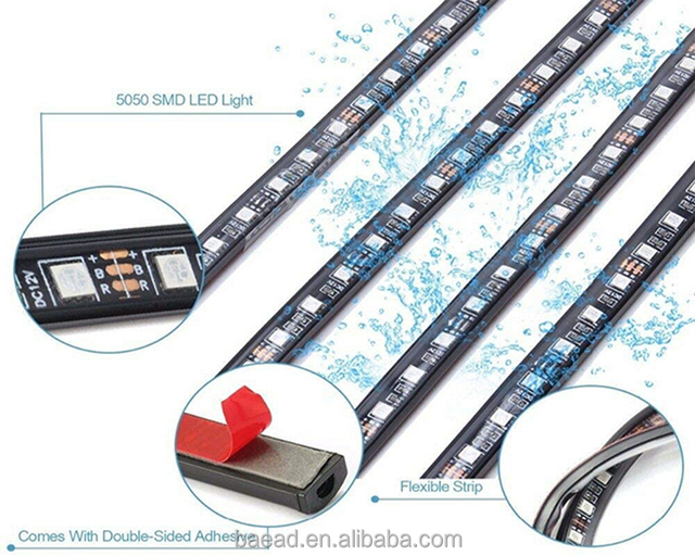 Car RGB Chasing LED Strip Underbody Under Glow Neon Light Kits for Automobile