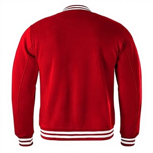 Veste universitaire classique rayée de haute qualité pour homme avec col montant, boutons, poches latérales et empiècements tissés personnalisables sur le devant - Product Image 2
