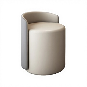PINANG AL Light Luxury Modern Cream Round Wooden <b>Dressing</b> <b>Stool</b> for Makeup Sofa & School Use in Household - Product Image 3