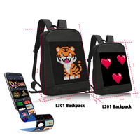 Mochila con Pantalla LED Programable para Teléfono Móvil, Mochila Digital con Pantalla LED, Mochila Inteligente con Luz LED de Ojos de Demonio