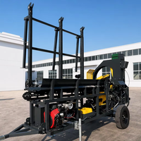 Mesin Pemroses Kayu Bakar RM500 PLUS-Eco Log Splitter dengan Mesin Bensin 45T 500mm Baji Pemisah 6 Arah Konveyor 3.2m