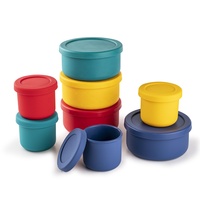 Boîte de conservation alimentaire réutilisable en silicone de qualité alimentaire sans BPA, écologique et multi-usages, boîte à lever la pâte à pizza en silicone avec couvercles