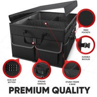 Organisateur de voiture pliable à plusieurs compartiments, organisateur de coffre de SUV, sac de rangement de siège arrière de voiture avec poche