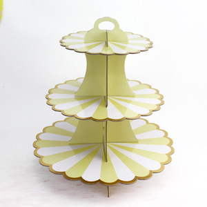 Ychon sıcak satış üç katmanlar cupcake tatlı kağıt standı yüksek kaliteli kek ekran çiçek rafı parti kek tabakları süslemeleri - Product Image 5