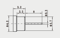Connecteur mâle SMP à gaine lisse hautement fiable pour PCB, avec impédance de 50 ohms, fréquence DC ~40 GHz, longueur de broche de 8 mm