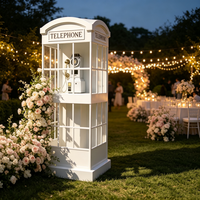 Cabine Téléphonique Vintage en Acrylique avec Fonction d'Enregistrement Audio et Design Démontable pour Mariages et Événements