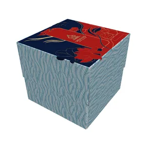 定制印刷Logo批发方形纸板时尚新颖，图案袜子包装盒滑动礼品纸盒/