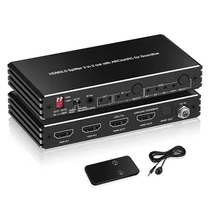 HDMI 2.0 Splitter 1X2 Audio-Ausgang eARC 4k hdmi Splitter mit Fernbedienung Scaler-Ausgang