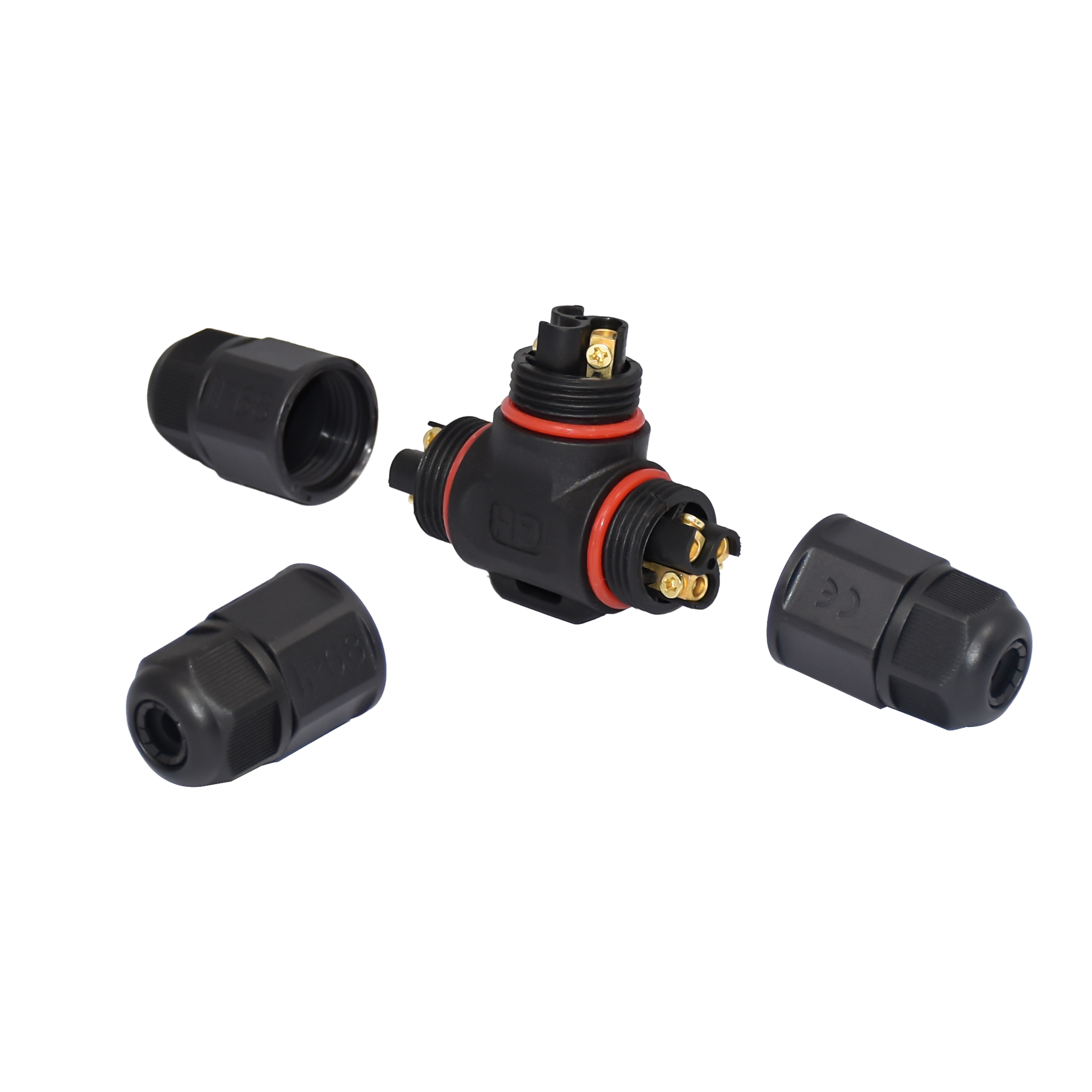 High Current Waterproof LED Connector L20 2 3 4 Pin T Type Straight Screw Fielded Assembly