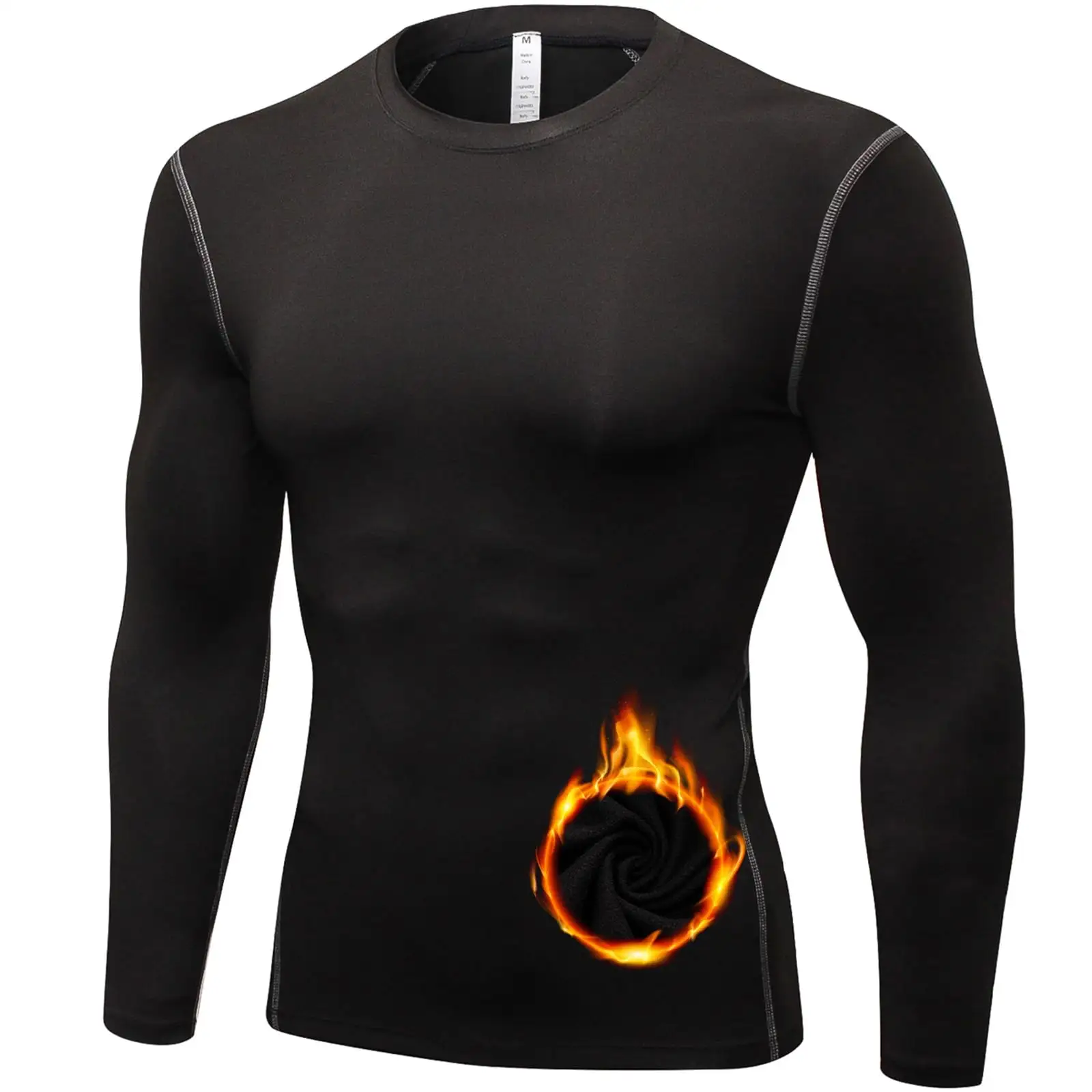 Heren Compressie Shirts Fleece Gevoerde Panty Gymkleding Fabrikant Heren Gymkleding Tops