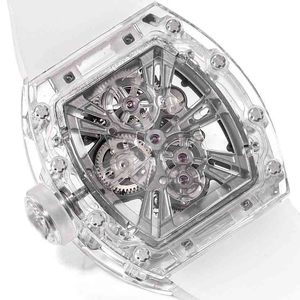 Montre Tourbillon 27-03 Élégante à Remontage Manuel, Montre-Bracelet Mécanique Squelette, Boîtier Transparent Blanc, Montre de Sport d'Élite pour <span class=keywords><strong>Homme</strong></span> - Product Image 4